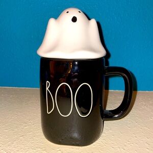 Rae Dunn BOO mug with topper​​​​​​​​
